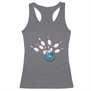 Funny Sport Bowler Gift Racerback Tank Top Bowling Ball Chasing Pins TS12 Charcoal Print Your Wear