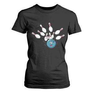 Funny Sport Bowler Gift T Shirt For Women Bowling Ball Chasing Pins TS12 Black Print Your Wear