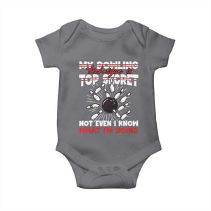 My Bowling Technique Is Top Secret Baby Onesie Funny Bowler Gift TS12 Charcoal Print Your Wear
