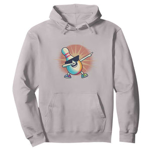 Dabbing Bowling Pin Hoodie Funny Player Gift TS12 Ice Gray Print Your Wear