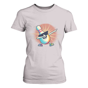 Dabbing Bowling Pin T Shirt For Women Funny Player Gift TS12 Ice Gray Print Your Wear