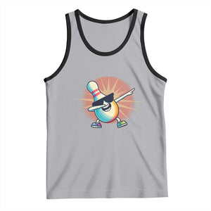 Dabbing Bowling Pin Tank Top Funny Player Gift TS12 Athletic Heather Black Print Your Wear