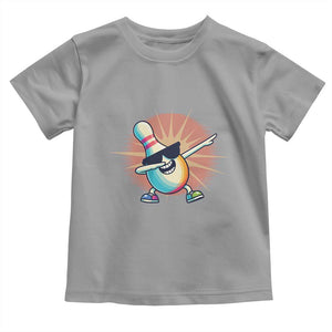 Dabbing Bowling Pin Toddler T Shirt Funny Player Gift TS12 Sport Gray Print Your Wear