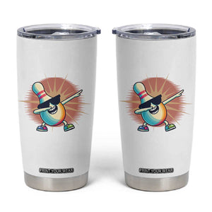 Dabbing Bowling Pin Tumbler Cup Funny Player Gift TS12 White Print Your Wear