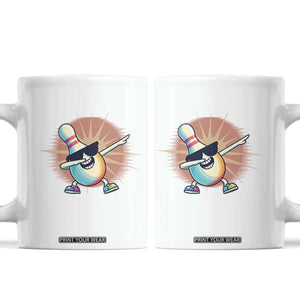 Dabbing Bowling Pin Coffee Mug Funny Player Gift TS12 White Print Your Wear