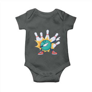 Funny Bowling Ball Dab Baby Onesie Sports Lover Gift TS12 Dark Heather Print Your Wear