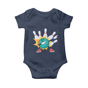 Funny Bowling Ball Dab Baby Onesie Sports Lover Gift TS12 Navy Print Your Wear