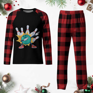 Funny Bowling Ball Dab Plaid Pajama Set Sports Lover Gift TS12 Buffalo Plaid Print Your Wear