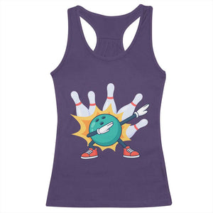 Funny Bowling Ball Dab Racerback Tank Top Sports Lover Gift TS12 Purple Print Your Wear