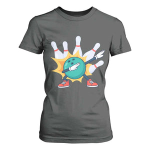 Funny Bowling Ball Dab T Shirt For Women Sports Lover Gift TS12 Dark Heather Print Your Wear