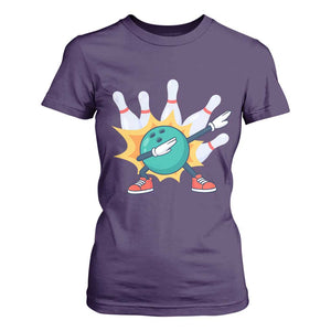 Funny Bowling Ball Dab T Shirt For Women Sports Lover Gift TS12 Purple Print Your Wear