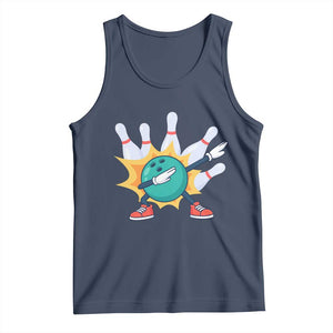 Funny Bowling Ball Dab Tank Top Sports Lover Gift TS12 Navy Print Your Wear