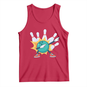 Funny Bowling Ball Dab Tank Top Sports Lover Gift TS12 Red Print Your Wear