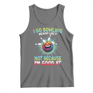 Bowling Humor Gift Tank Top I Go Bowling Because I Like It TS12 Black Heather Print Your Wear