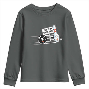 This Is My Spare Shirt Youth Sweatshirt Funny Bowling Gift TS12 Dark Heather Print Your Wear