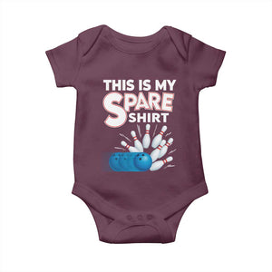 This Is My Spare Shirt Baby Onesie Bowling Pun Gift TS12 Maroon Print Your Wear