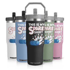 This Is My Spare Shirt Flip Straw Tumbler Bowling Pun Gift TS12 Print Your Wear