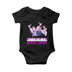 Funny Bowling Lover Baby Onesie This Is My Spare Shirt Quote TS12 Black Print Your Wear