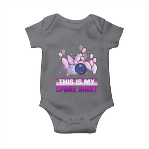 Funny Bowling Lover Baby Onesie This Is My Spare Shirt Quote TS12 Charcoal Print Your Wear