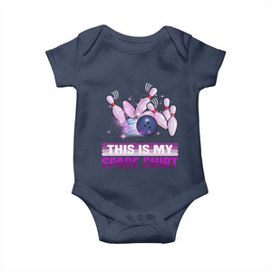 Funny Bowling Lover Baby Onesie This Is My Spare Shirt Quote TS12 Navy Print Your Wear
