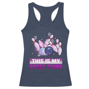 Funny Bowling Lover Racerback Tank Top This Is My Spare Shirt Quote TS12 Navy Print Your Wear