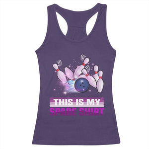 Funny Bowling Lover Racerback Tank Top This Is My Spare Shirt Quote TS12 Purple Print Your Wear