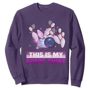 Funny Bowling Lover Sweatshirt This Is My Spare Shirt Quote TS12 Purple Print Your Wear