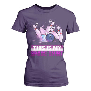 Funny Bowling Lover T Shirt For Women This Is My Spare Shirt Quote TS12 Purple Print Your Wear