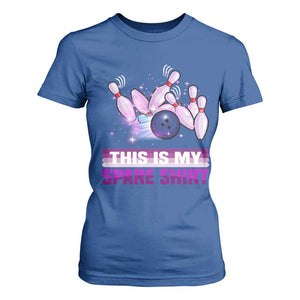 Funny Bowling Lover T Shirt For Women This Is My Spare Shirt Quote TS12 Royal Blue Print Your Wear