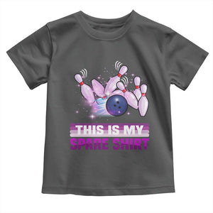 Funny Bowling Lover Toddler T Shirt This Is My Spare Shirt Quote TS12 Dark Heather Print Your Wear
