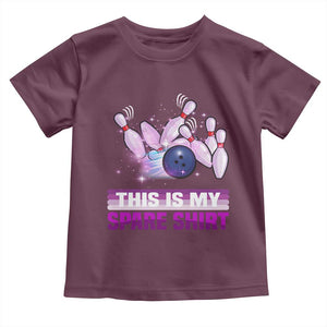 Funny Bowling Lover Toddler T Shirt This Is My Spare Shirt Quote TS12 Maroon Print Your Wear