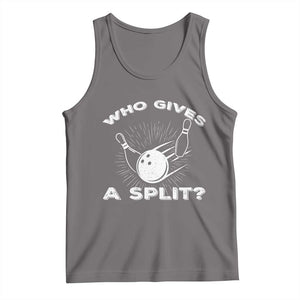 Funny Bowling Team Gift Tank Top Who Gives A Split Quote TS12 Deep Heather Print Your Wear