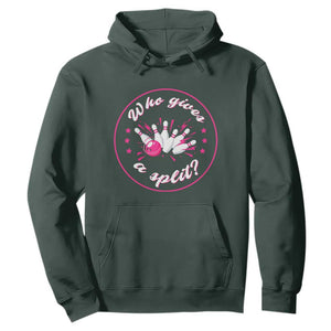 Funny Bowling Quote Hoodie Who Gives A Split For Women TS12 Dark Forest Green Print Your Wear