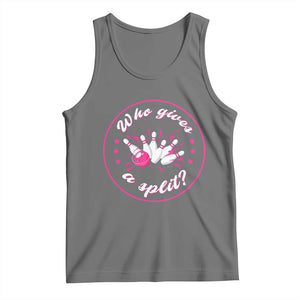 Funny Bowling Quote Tank Top Who Gives A Split For Women TS12 Black Heather Print Your Wear