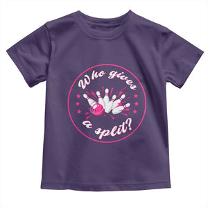 Funny Bowling Quote Toddler T Shirt Who Gives A Split For Women TS12 Purple Print Your Wear