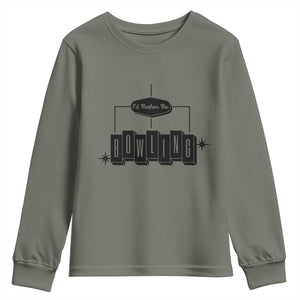 Id Rather Be Bowling Youth Sweatshirt Funny Bowler Gift TS12 Military Green Print Your Wear
