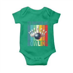 Funny Bowling Quote Baby Onesie Id Rather Be Bowling Gift TS12 Irish Green Print Your Wear