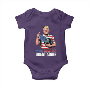 Make Bowling Great Again Baby Onesie Funny Trump Bowling Gift TS12 Purple Print Your Wear