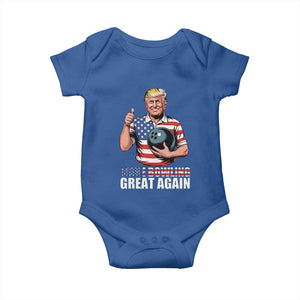 Make Bowling Great Again Baby Onesie Funny Trump Bowling Gift TS12 Royal Blue Print Your Wear