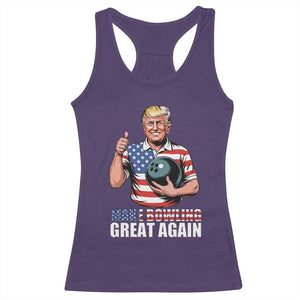 Make Bowling Great Again Racerback Tank Top Funny Trump Bowling Gift TS12 Purple Print Your Wear