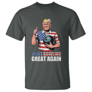 Make Bowling Great Again T Shirt Funny Trump Bowling Gift TS12 Dark Heather Print Your Wear