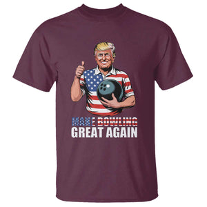 Make Bowling Great Again T Shirt Funny Trump Bowling Gift TS12 Maroon Print Your Wear