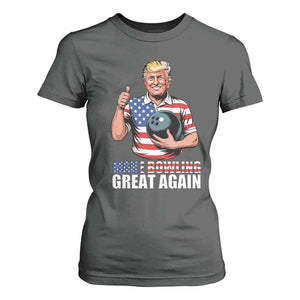 Make Bowling Great Again T Shirt For Women Funny Trump Bowling Gift TS12 Dark Heather Print Your Wear