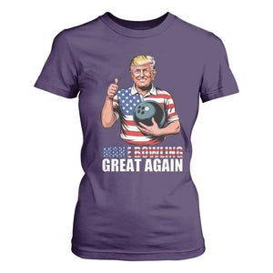 Make Bowling Great Again T Shirt For Women Funny Trump Bowling Gift TS12 Purple Print Your Wear