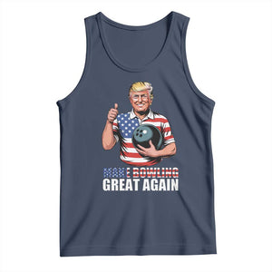 Make Bowling Great Again Tank Top Funny Trump Bowling Gift TS12 Navy Print Your Wear