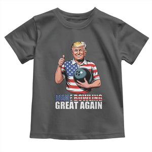 Make Bowling Great Again Toddler T Shirt Funny Trump Bowling Gift TS12 Dark Heather Print Your Wear