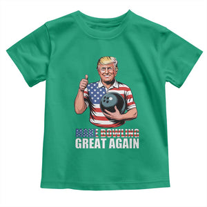 Make Bowling Great Again Toddler T Shirt Funny Trump Bowling Gift TS12 Irish Green Print Your Wear