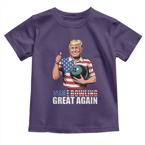 Make Bowling Great Again Toddler T Shirt Funny Trump Bowling Gift TS12 Purple Print Your Wear