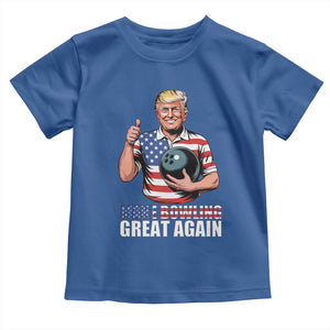 Make Bowling Great Again Toddler T Shirt Funny Trump Bowling Gift TS12 Royal Blue Print Your Wear