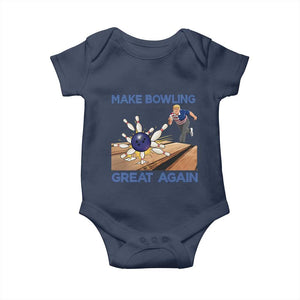 Make Bowling Great Again Baby Onesie Funny Bowler Gift TS12 Navy Print Your Wear